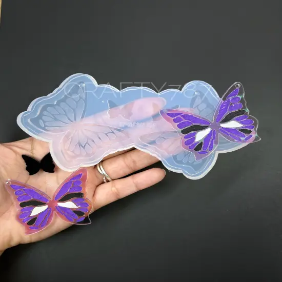 Butterfly Large Dangle Earring Silicone Mold (C8) {5}