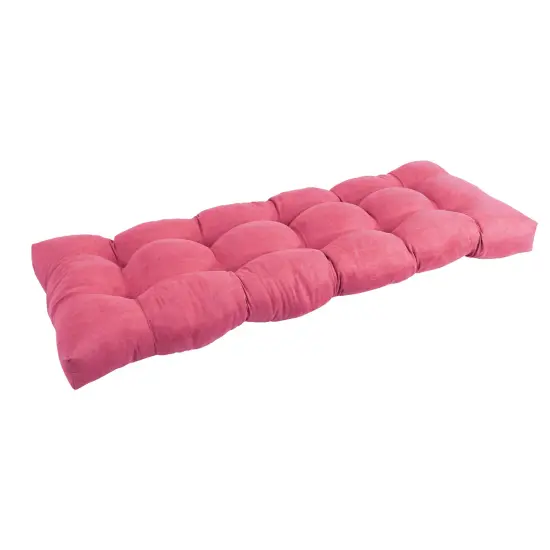 46-inch by 19-inch Tufted Solid Microsuede Bench Cushion Pink-Color {1}