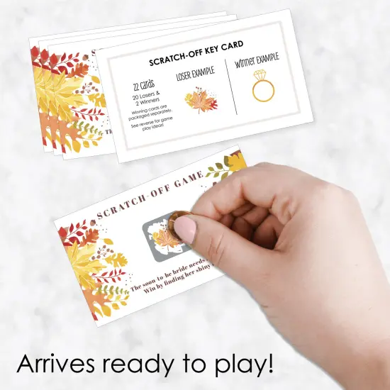 Big Dot of Happiness Fall Foliage Bride - Autumn Leaves Bridal Shower and Wedding Party Game Scratch Off Cards - 22 Count {3}