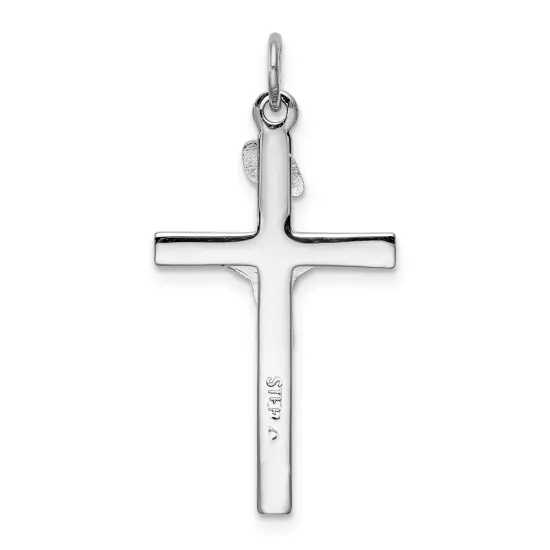 Gold Plated Sterling Silver INRI Crucifix Charm Jewerly 30mm x 16mm {3}