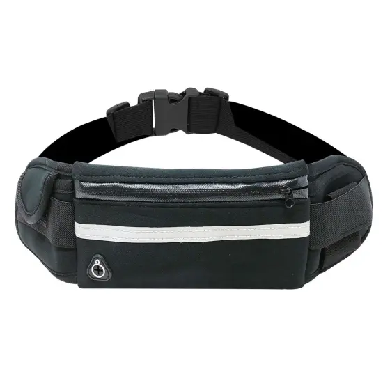 Wrapables Adjustable Neoprene Running Belt, Waterproof Fanny Pack, Workout Pouch for Running Jogging Hiking Black {1}