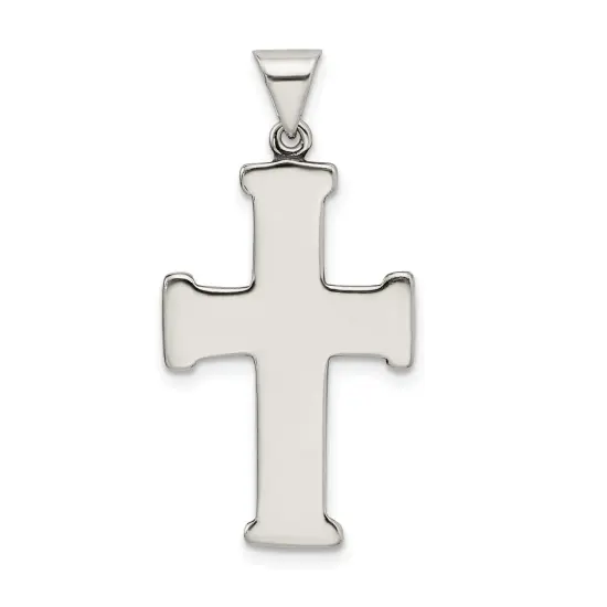 Sterling Silver Cross Charm Religious Jewelry 35mm x 18mm {3}
