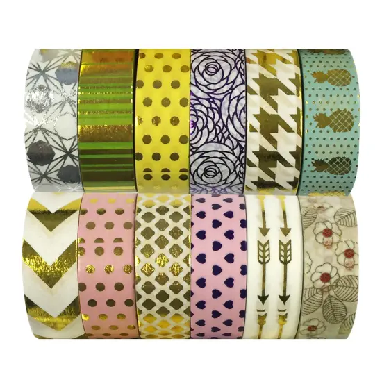 Wrapables Washi Tapes Decorative Masking Tapes, Set of 12, ADSET60 {1}
