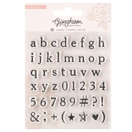 Crate Paper Gingham Garden Alpha Clear Stamps-48/Pkg {1}