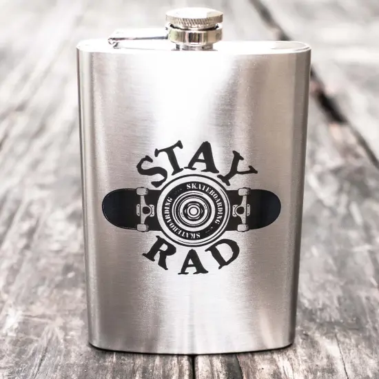 8oz Stay Rad Stainless Steel Flask {3}