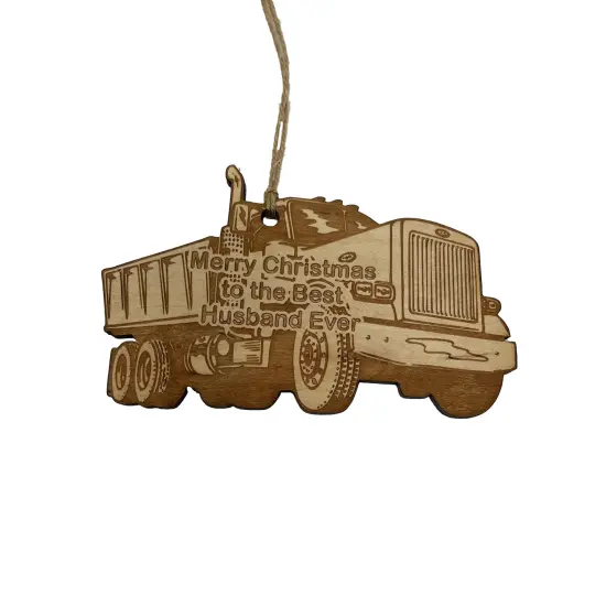 Merry Christmas to the best Husband Ever Dump Truck - Ornament {1}