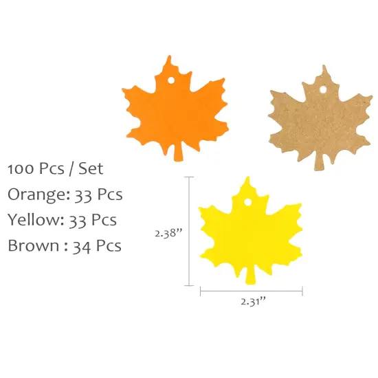 Wrapables Autumn Maple Leaves Gift Tags/Kraft Hang Tags with Jute Strings for Gift-Wrapping, DIY, Arts & Crafts, (100pcs) {2}