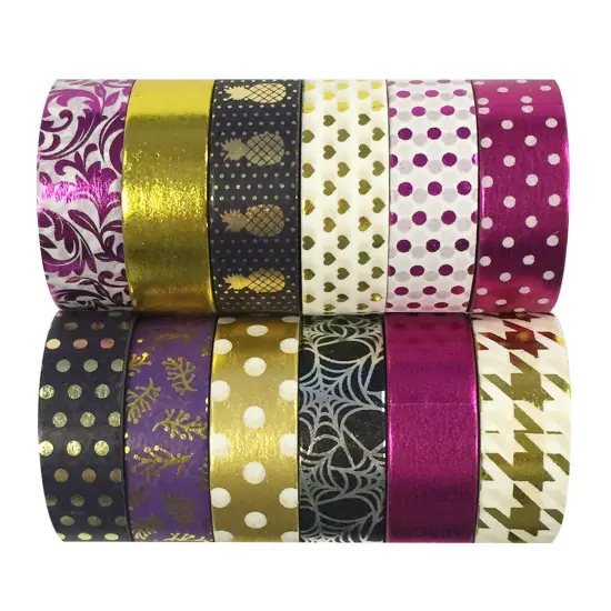 Wrapables Washi Tapes Decorative Masking Tapes, Set of 12, ADSET58 {1}