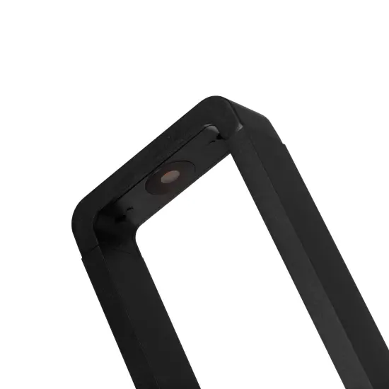 Decorative Driveway Bollard Rectangle LED Garden Light, Large Black Aluminum Pathway Yard Outdoor Light {6}