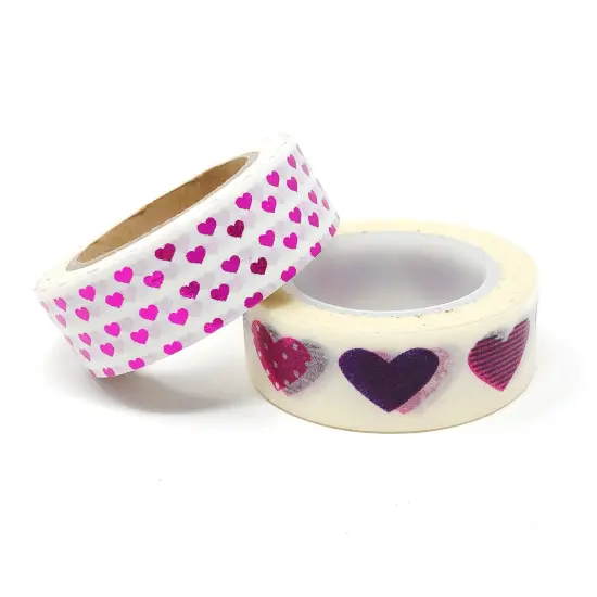 Wrapables 10M L x 15mm W Set of 2 Washi Masking Tape Pink and Purple {2}