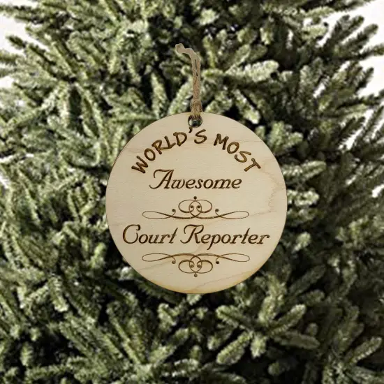 Worlds most Awesome Court Reporter - Ornament {2}
