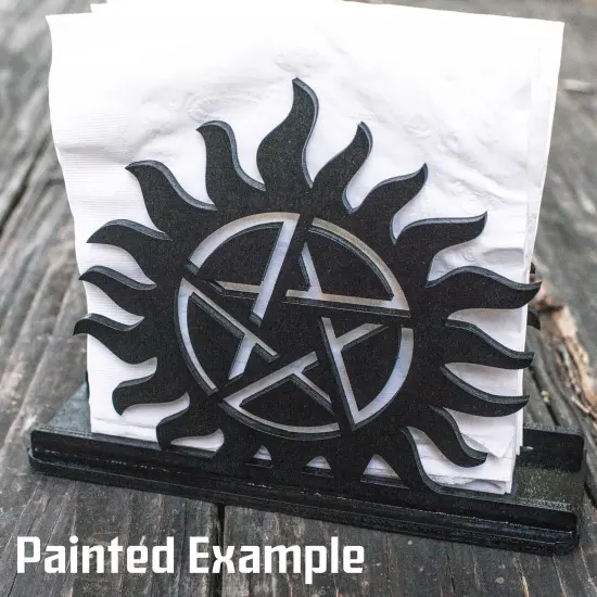 Napkin Holder - Anti Possession - Raw Wood Craft {4}