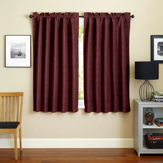 Blazing Needles 63-inch by 52-inch Patterned Jacquard Chenille Curtain Panels (Set of 2) - Bordeaux {1}