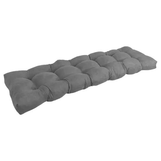 55-inch by 19-inch Tufted Solid Microsuede Bench Cushion Grey-Color {1}