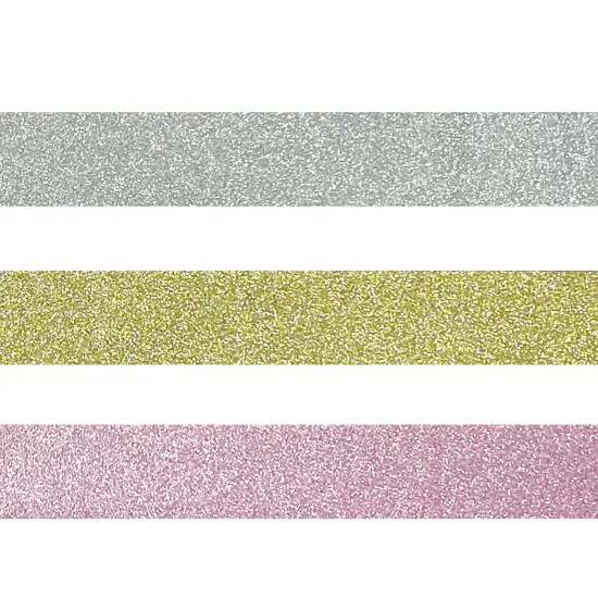 Wrapables Glitter and Shine Washi Tapes Decorative Masking Tapes (Set of 3) Glitter Pastel {3}