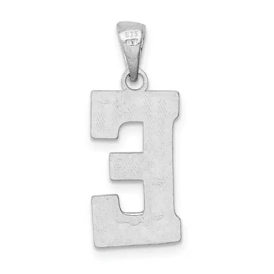 Sterling Silver Initial Letter E Charm Pendant Jewelry 25mm x 9mm {3}
