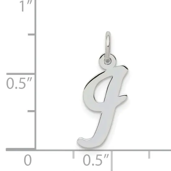 Sterling Silver Medium Script Initial Letter I Charm Jewerly 18mm x 8mm {5}