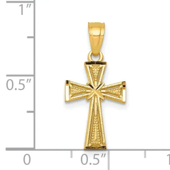 10K Gold Cross Pendant Charm Jewelry 20 x 11mm {2}