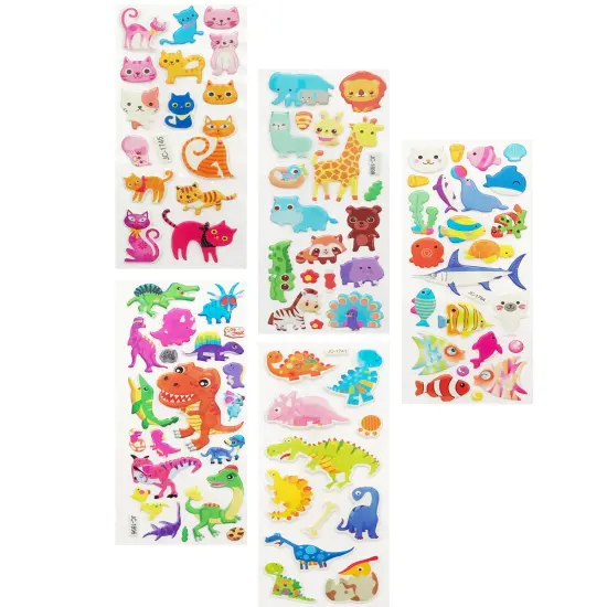 Wrapables 3D Puffy Stickers Bubble Stickers for Crafts & Scrapbooking 10 Sheets Random {3}