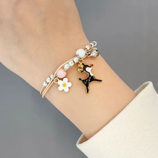 Wrapables Friendship Beaded Enamel Charm Bracelet, Deer {5}
