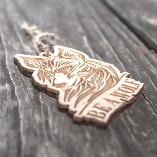 Ornament - Tribal - Be a Wolf- Raw Wood 3x4in {2}