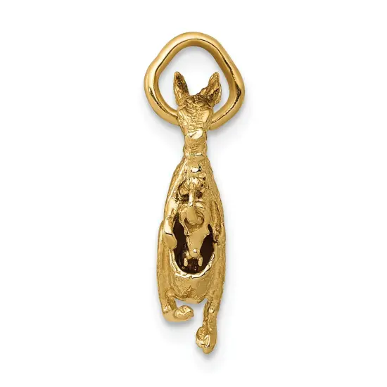 14K Yellow Gold 3D Kangaroo with Joey Baby Charm Jewerly 15mm x 10mm {3}