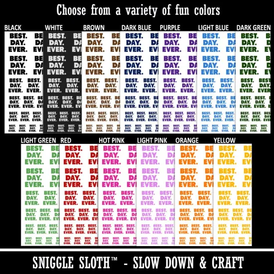 Best Day Ever Bold Text Temporary Tattoo Water Resistant Fake Body Art Set Collection White {2}