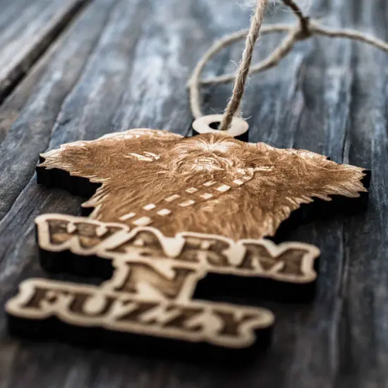 Ornament - Warm N Fuzzy - Raw Wood 3x4in {2}