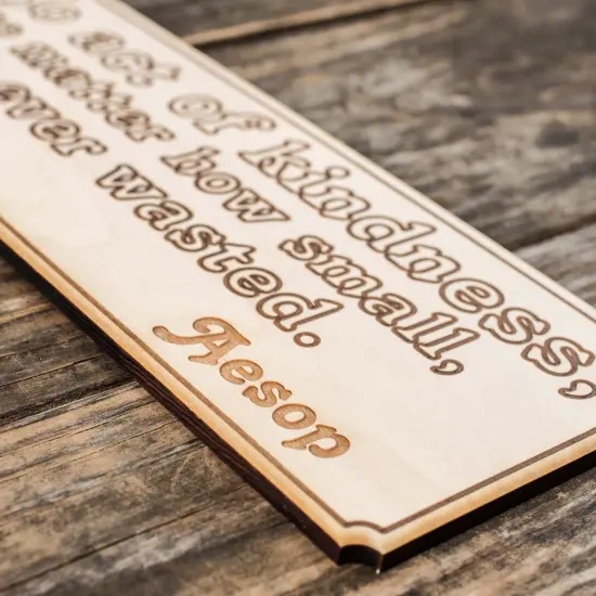 No Act Of Kindness Wall Plaque - Raw Wood 12x4in {3}