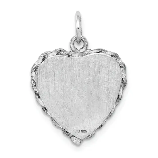 Sterling Silver Confirmation Heart Charm Jewerly 19mm x 16mm {2}
