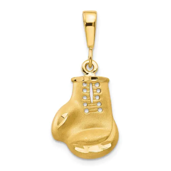 10K Yellow Gold Boxing Glove Charm Boxer Sports Pendant Jewerly 30mm x 13mm {1}