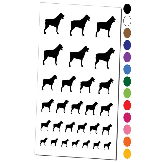 Rottweiler Dog Solid Temporary Tattoo Water Resistant Fake Body Art Set Collection Dark Green {1}