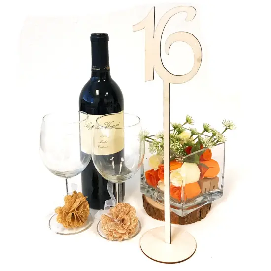 Wrapables Wooden Table Number Stands for Wedding, Parties, Holidays, Special Events Table Decor, Set of 20 {3}