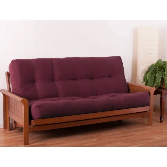 Blazing Needles Renewal 10-inch Twill Full-size Futon Mattress - Burgundy - Burgundy {1}