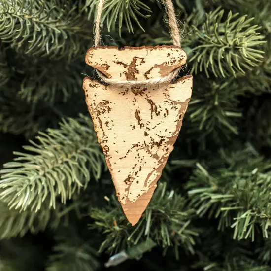 Ornament - Arrowhead - Raw Wood 4x2in {1}