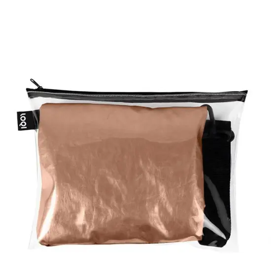 LOQI Metallic Weekender Reversible Bag, Matt Rose Gold, One Size {5}