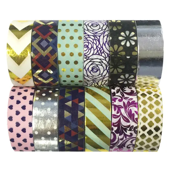 Wrapables Washi Tapes Decorative Masking Tapes, Set of 12, ADSET65 {1}