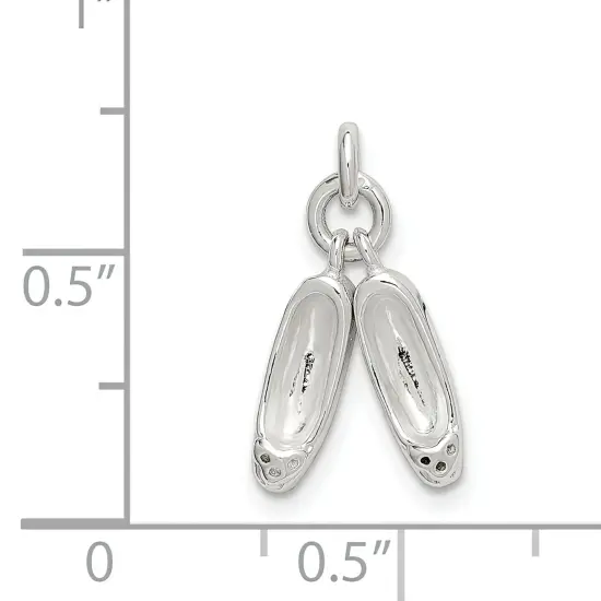 Sterling Silver Ballet Slipper Charm Jewerly 15mm x 11mm {5}