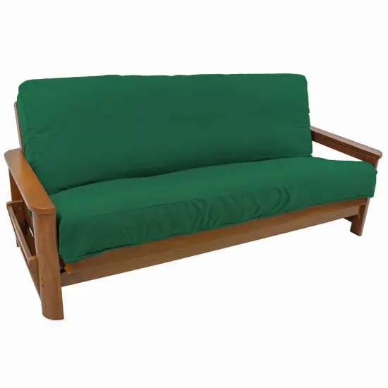 Solid Twill 8 to 9-inch Full Futon Cover - Forest Green {1}