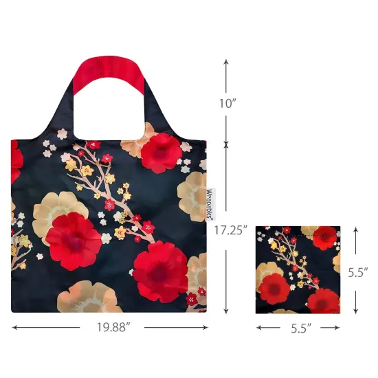 Wrapables AllyBag Collection Reusable Shopping Bag Midnight Floral {2}