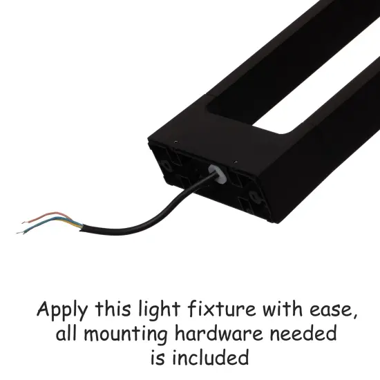 Decorative Driveway Bollard Rectangle LED Garden Light, Large Black Aluminum Pathway Yard Outdoor Light {2}