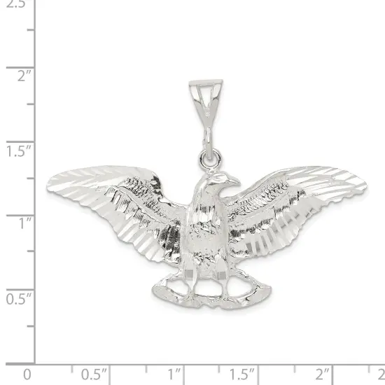 Sterling Silver Eagle Charm Pendant Bird Jewelry 54mm x 28mm {3}