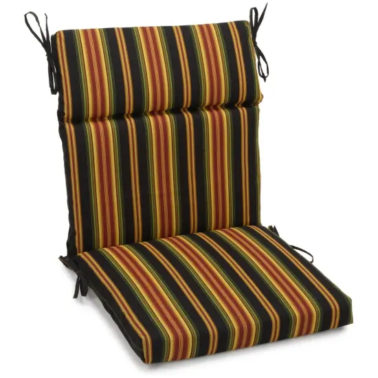 20-inch by 42-inch Spun Polyester Outdoor Squared Seat/Back Chair Cushion - Lyndhurst Raven {1}