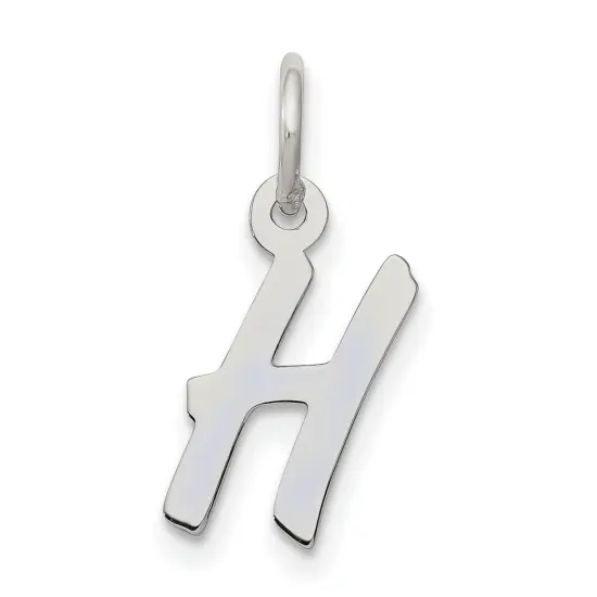 Sterling Silver Small Initial Letter H Charm Pendant Jewerly 19mm x 8mm {1}