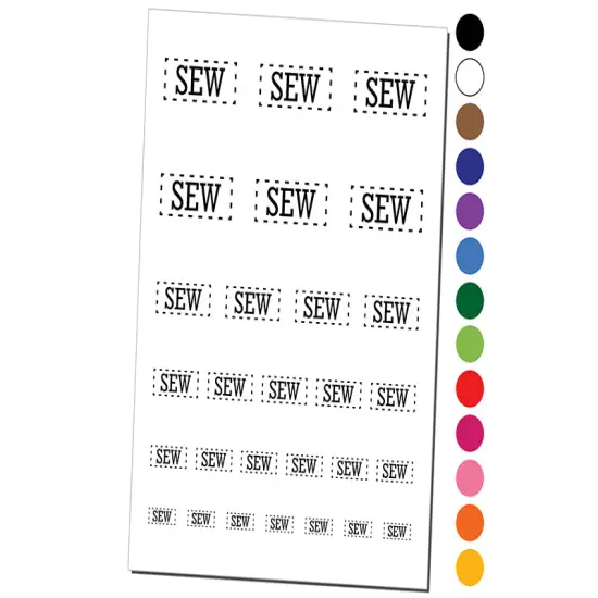 Sew Sewing Fun Text Temporary Tattoo Water Resistant Fake Body Art Set Collection Brown {1}