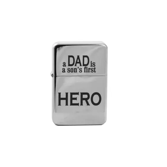 Lighter - A Dad Is a Son's First Hero High Polish Chrome {1}