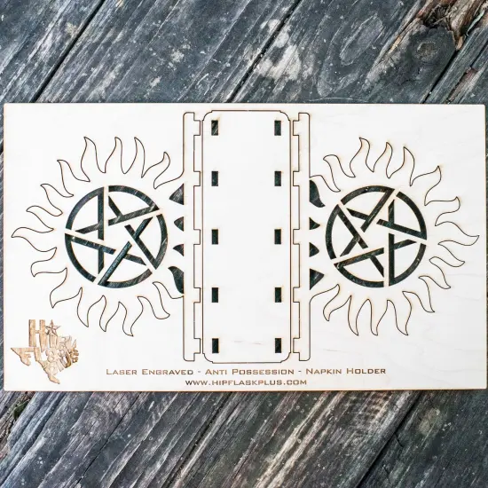 Napkin Holder - Anti Possession - Raw Wood Craft {2}