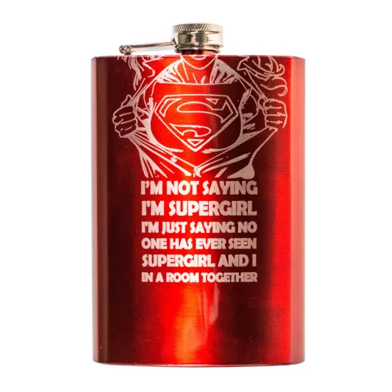 8oz RED I'm Not Saying I'm Supergirl Flask {1}