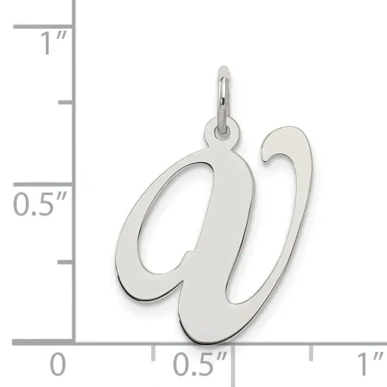 Sterling Silver Large Script Initial Letter V Charm Jewerly 21mm x 17mm {4}