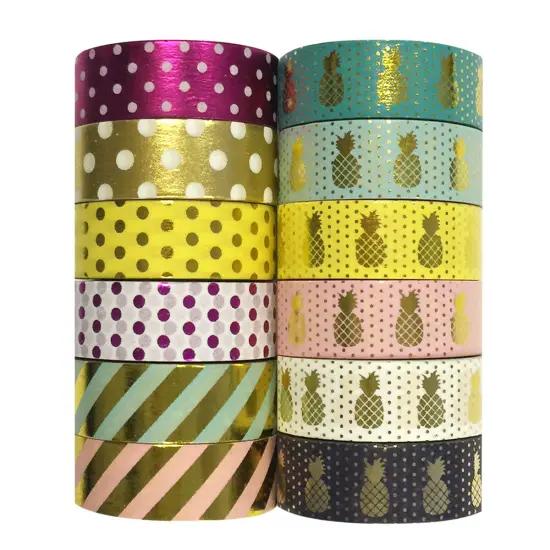Wrapables Washi Tapes Decorative Masking Tapes, Set of 12, ADSET55 {2}